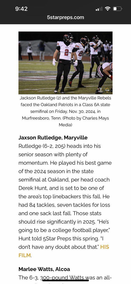 Jaxson Rutledge (@jaxson_rutledge) on Twitter photo Thanks to <a href="/5StarPreps/">5Star Preps</a> preps and <a href="/Dhunt1414/">Derek Hunt</a> for the call out.
<a href="/CoachCrews_MHS/">Dakota Crews</a>
<a href="/kennycobble42/">Kenny Cobble</a> <a href="/MHSRebelsFB/">Maryville Rebels Football</a> <a href="/RebelRadioMHS/">RebelRadioMHS</a> Thanks to <a href="/5StarPreps/">5Star Preps</a> preps and <a href="/Dhunt1414/">Derek Hunt</a> for the call out.
<a href="/CoachCrews_MHS/">Dakota Crews</a>
<a href="/kennycobble42/">Kenny Cobble</a> <a href="/MHSRebelsFB/">Maryville Rebels Football</a> <a href="/RebelRadioMHS/">RebelRadioMHS</a>