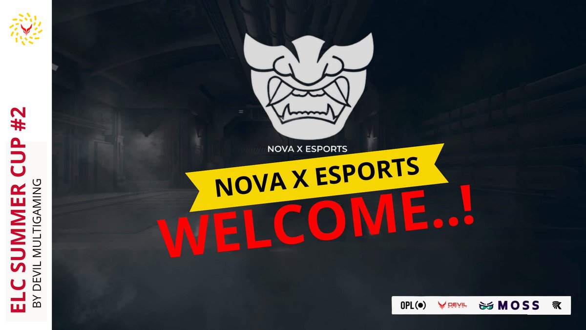 [𝗘𝗟𝗖 𝗦𝗨𝗠𝗠𝗘𝗥 𝗖𝗨𝗣 #𝟮 𝗕𝘆 <a href="/EsportDevils/">🔻 𝕯𝖊𝖛𝖎𝖑 𝕰𝖘𝖕𝖔𝖗𝖙 🔺️</a> ]

We will be announcing the teams present until 18th July.

Let's start with the <a href="/nova_x_esports/">NOVA X ESPORTS</a>

🎮Players:
🇮🇹 <a href="/kjngss/">king.</a>
🇮🇹 <a href="/mekkintosch/">Mekk</a>
🇮🇷 <a href="/Am1r99966/">Am1r</a>
🇹🇷 <a href="/bug251940077259/">bug</a>
🇮🇹 <a href="/wilxdz/">wilxdz.</a>

Sub:
🇮🇹 <a href="/sditrio/">Sditrio</a>
🇮🇹 <a href="/Ezect_ER/">Ezect_ ER</a>

(3/4) #WeAreELC