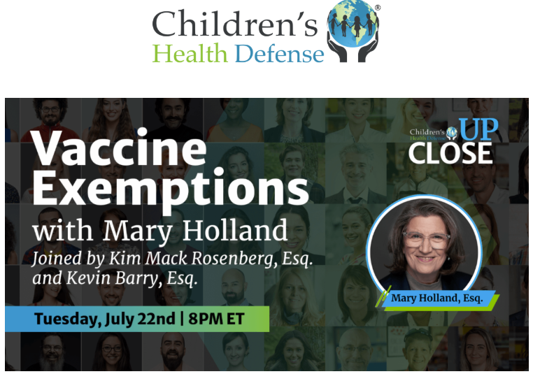 maryhollandnyc's tweet image. Join us as we discuss vaccine exemptions and what you need to know about your legal rights as you navigate the educational school system, at all levels.. @ChildrensHD
childrenshealthdefense.org/support/about-…
