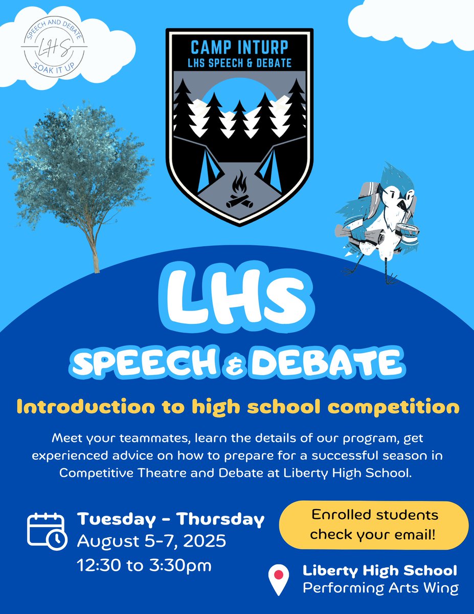 Mr. Turpin (@mrturpinlps) on Twitter photo Camp emails just went out! Seniors, you will receive another email soon for our planning meeting.
Under one month before this train starts back up again! See you all soon! <a href="/LHSJAYS/">Liberty High School</a> <a href="/LPSFineArts/">LPS Fine Arts</a> <a href="/Blue_Jay_Nation/">BlueJayNation</a> Camp emails just went out! Seniors, you will receive another email soon for our planning meeting.
Under one month before this train starts back up again! See you all soon! <a href="/LHSJAYS/">Liberty High School</a> <a href="/LPSFineArts/">LPS Fine Arts</a> <a href="/Blue_Jay_Nation/">BlueJayNation</a>