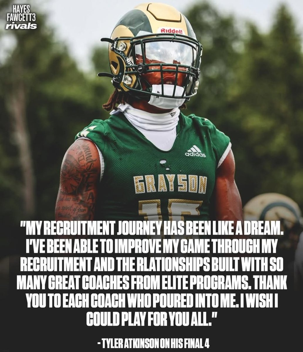 Tyler16Atkinson's tweet image. AtkNup with gratitude🙏🙏
@grayson_fb @Hayesfawcett3 @RecruitGeorgia @jeffsentell @ChadSimmons_ @samspiegs @SWiltfong_ @TomLoy247 @TheUCReport @GDPsports @MilesGarrettTV #AtkNup