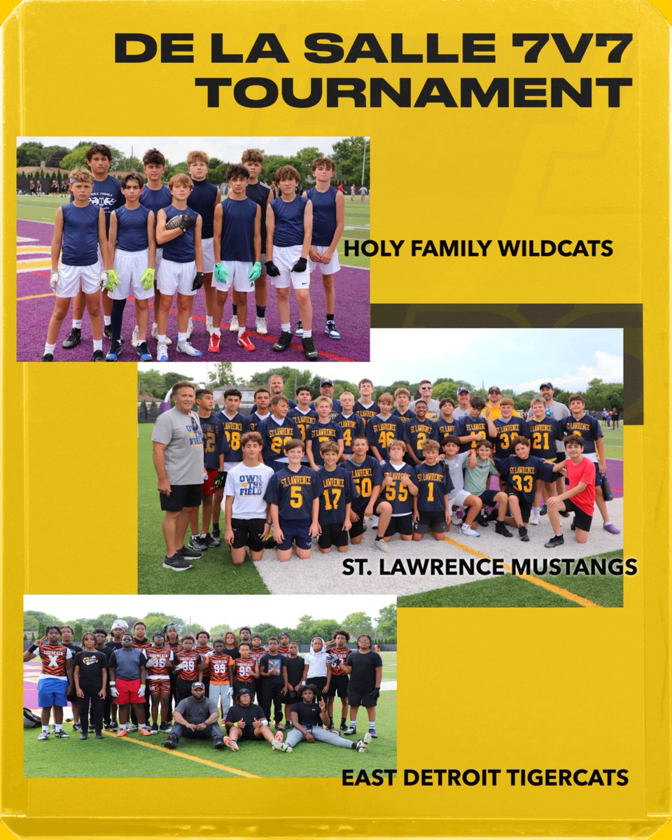 DLSPilots's tweet image. Congratulations to the Legends, winners of the De La Salle 7v7 Tournament!
Thank you to all 10 participating teams and coaches from around metro Detroit that came out to the campus of De La Salle and showcased their amazing talent!
#PilotPride