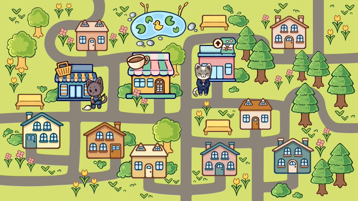 rogueducknet's tweet image. Which map are you most excited to explore this month?
🐾 Cats & Cups - cozy cafés and duck ponds
🛍️ Vending Machine Co. - neon streets and snack stops
Both demos are dropping sooner than you think!
What’s your first stop? ✨
#cozygaming #gamedev