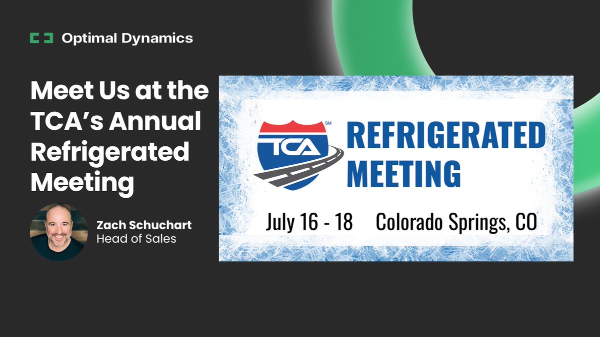 Heading to the TCA Refrigerated Meeting in Colorado Springs? Let’s connect!

If you’d like to chat about optimizing your operations, contact us here:

hubs.la/Q03wDhzp0

#tca #refrigerated #ai #artificialintelligence #trucking #supplychain #logistics #freight