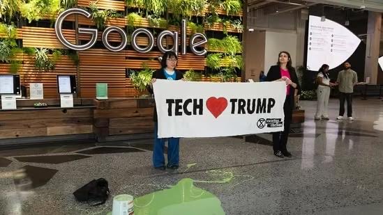 4AmericanEnergy's tweet image. The climate zealots continue to embarrass themselves as two Extinction Rebellion activists were arrested this week after pouring paint inside Google’s New York office.