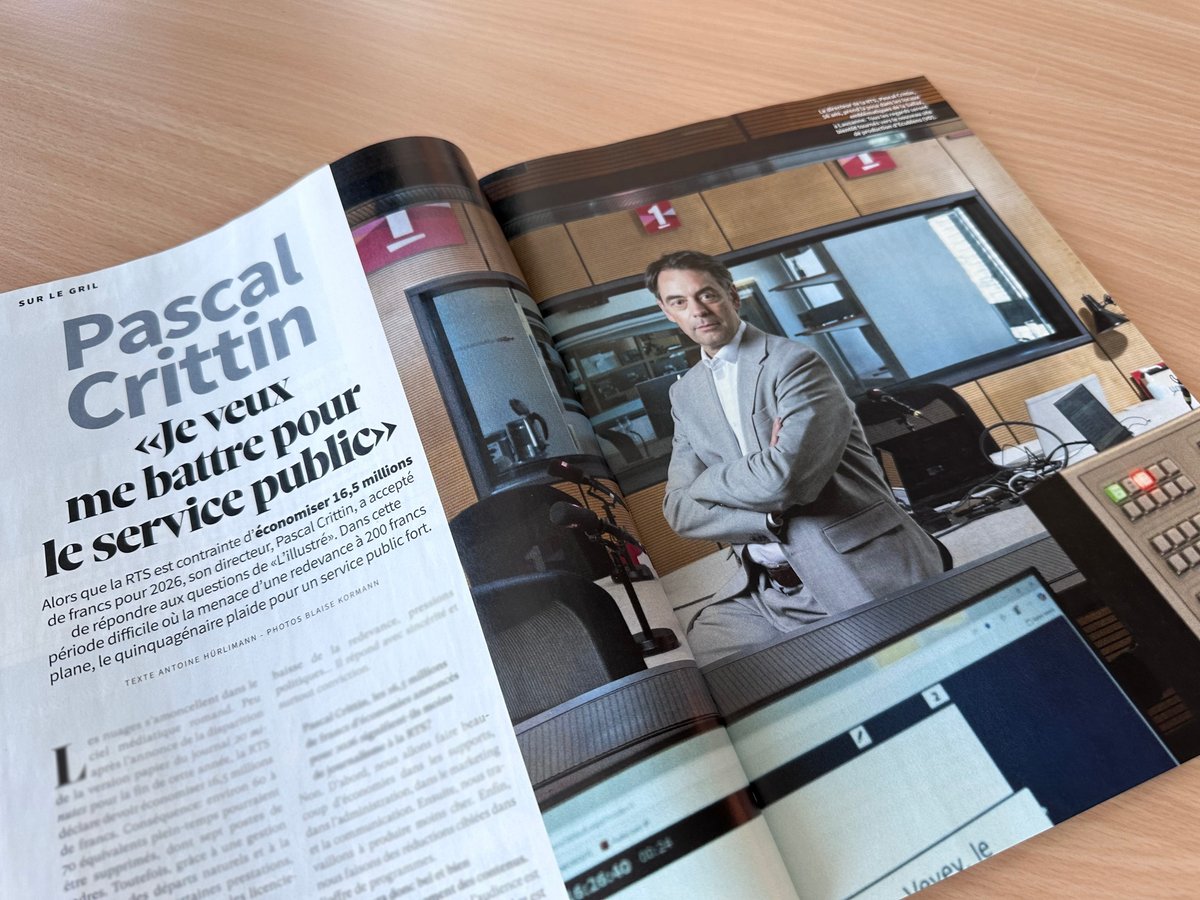 mf_ch's tweet image. Dans une interview accordée à L'Illustré (aujourd'hui en kiosque), Pascal Crittin explique la transformation de la RTS pour proposer ses contenus en priorité sur sa plateforme de streaming, le rôle du service public, les économies, les risques de l'initiative des 200 francs.