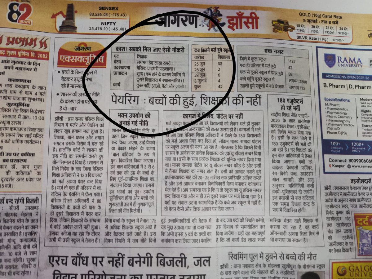 शिक्षकों का अपमान,
नहीं सहेगा शिक्षक समाज!!

तुम्हे केवल वेतन दिखा, काम नहीं।
तुम जैसे संकीर्ण सोच वाले और सोच ही क्या सकते हो।
#BoycottDainikJagran
<a href="/BasicshikshakC/">Basic Shiksha Parishad LIVE 🎤 NEWS</a> <a href="/Info_4Education/">बेसिक शिक्षा सूचना केंद्र</a>