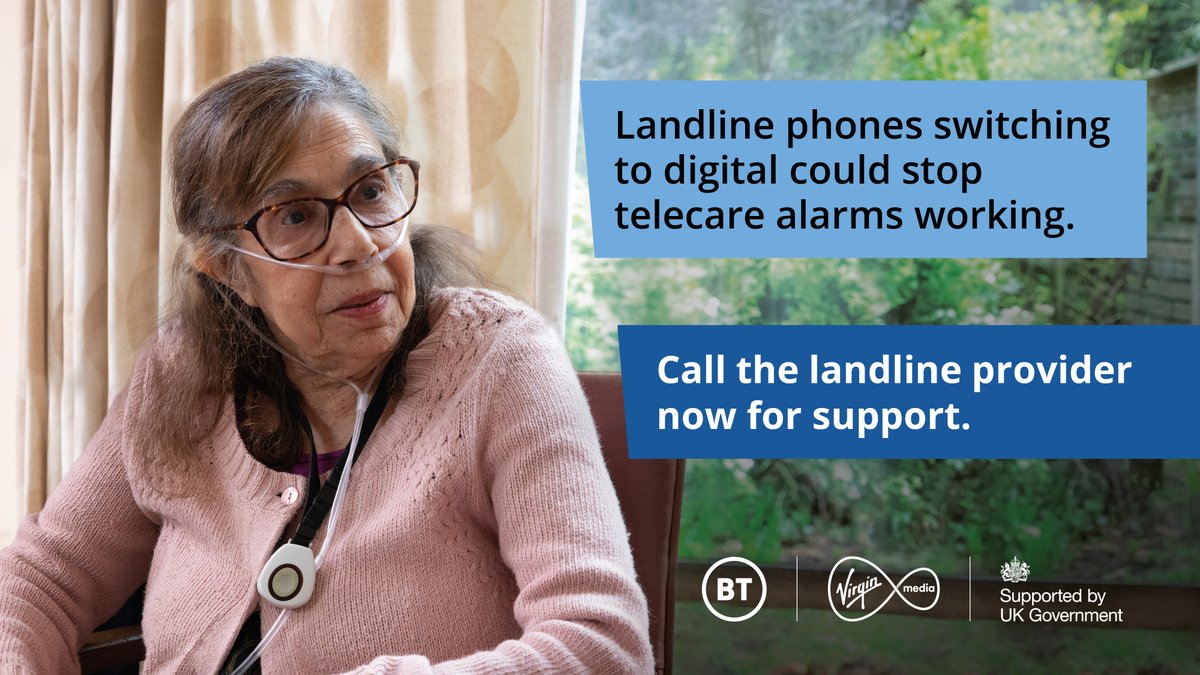 Do you or someone you know use a telecare alarm? Landlines switching from analogue to digital could stop telecare alarms working, but landline providers can help. The switchover is already happening - call the landline provider for support now. Info: digitalphoneswitchover.com