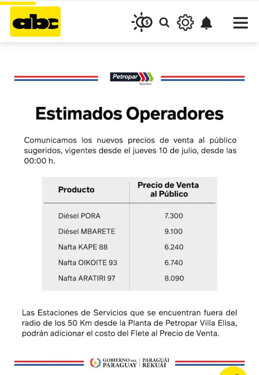 Y  que dicen ahora los Min. FERNANDEZ VALDOVINOS Y GIMENEZ...
El comprador de Petropar a 2 cuadras de los privados, tiene la solución al precio mayor de los privados.
CONFIE EN EL.PAIS, COMPRELE A PETROPAR..