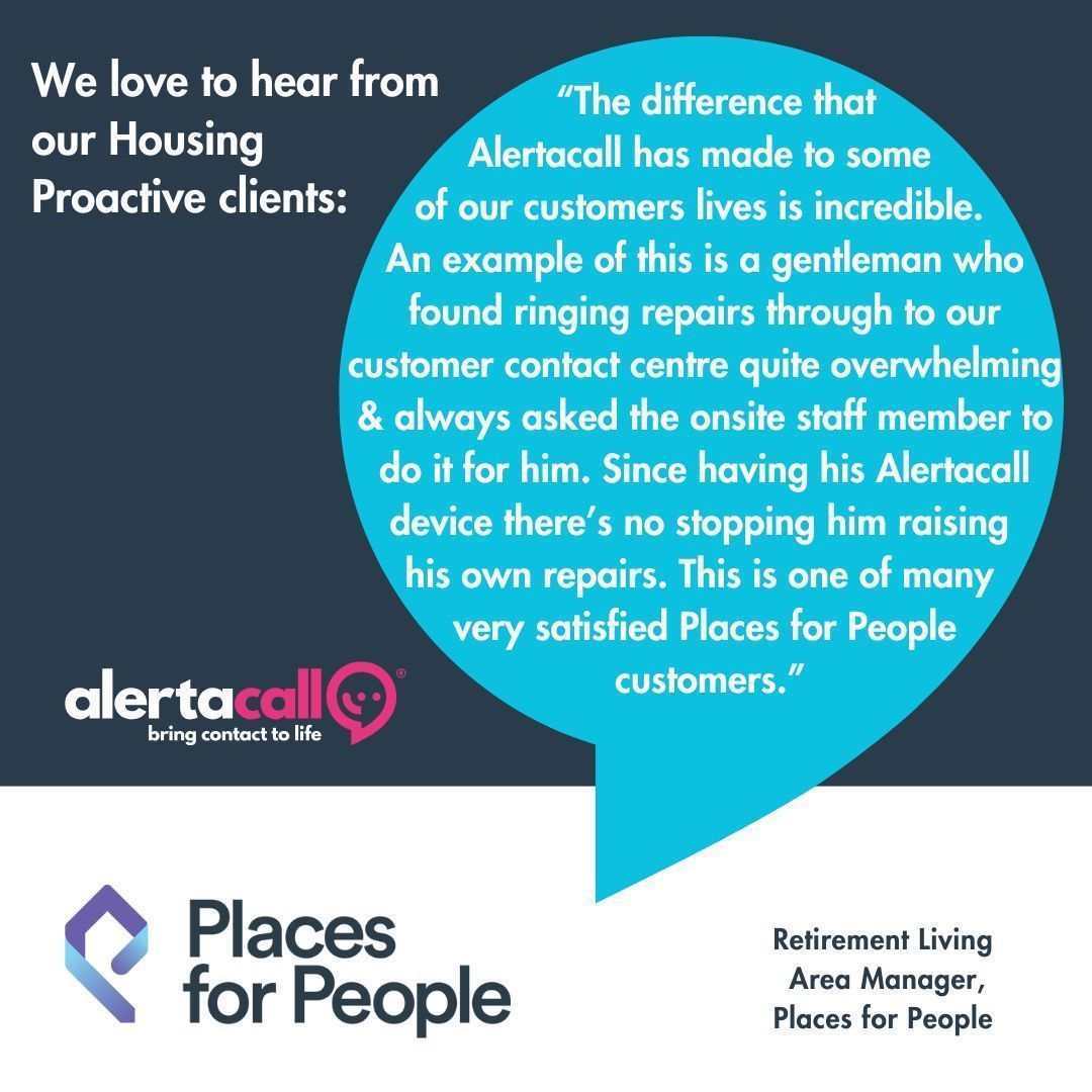😍We love this comment from a valued client.

At Alertacall, we seek to improve the lives of everyone we come into contact with, so we are always delighted when we receive such great feedback. 

More about our services 👉buff.ly/77e0fI9

#HousingProactive #SocialHousing