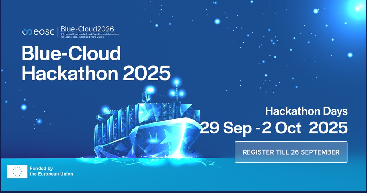 BlueCloudEU's tweet image. 🎓 Get #HackathonReady with the Blue-Cloud Training Academy!
🔍 Learn how to use VLabs, FAIR data tools & more.
🌊 Start now: blue-cloud.org/training-acade…
#BlueCloud2026 #MarineData #OpenScience