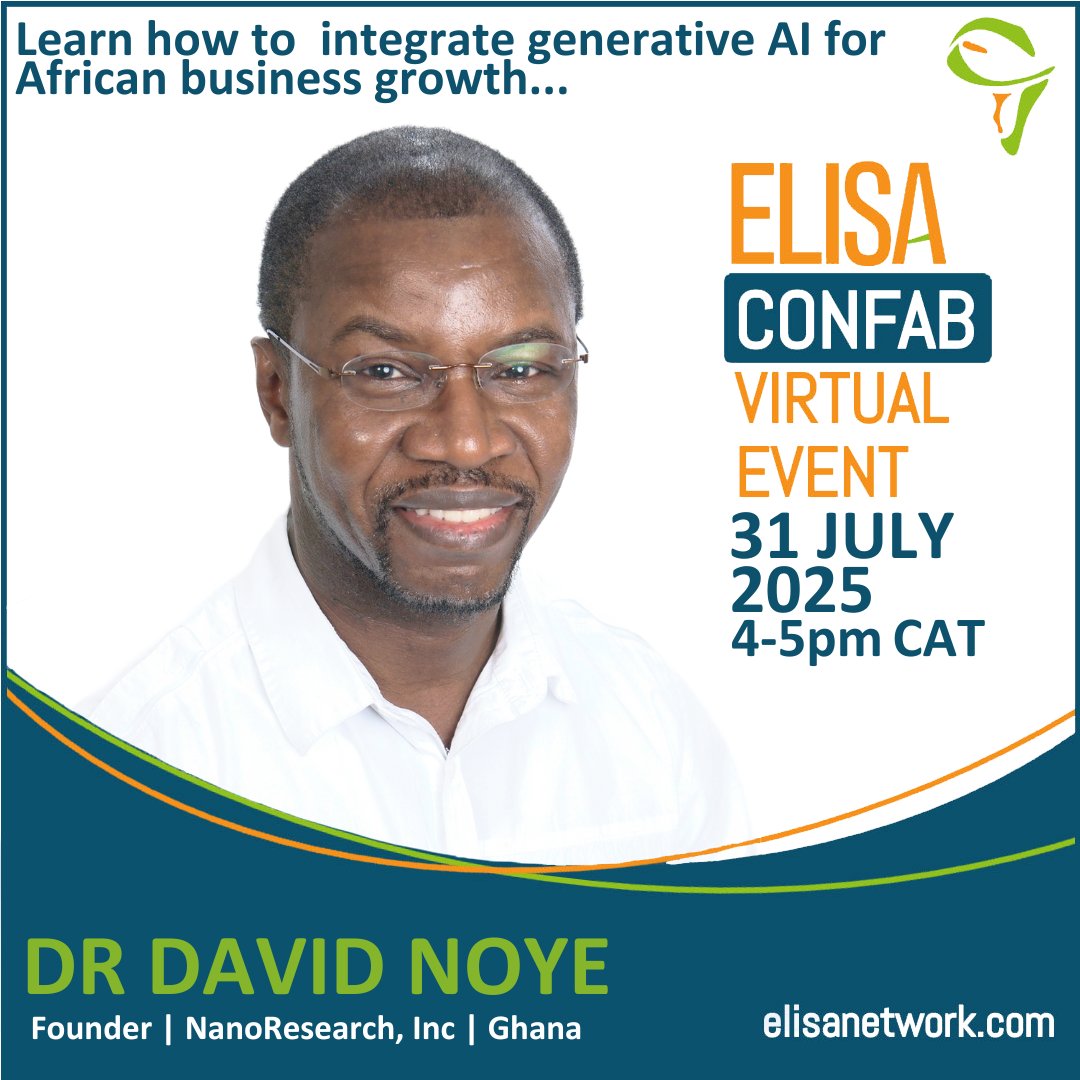 Network with other #African entrepreneurs and learn about integrating generative AI for African Business Growth. Join us 31 July at 3PM WAT, 4PM CAT, 5PM EAT, to hear from Dr David Noye, the Founder of NanoResearch. This is a free virtual event! Register: icpdprograms-org.zoom.us/meeting/regist…