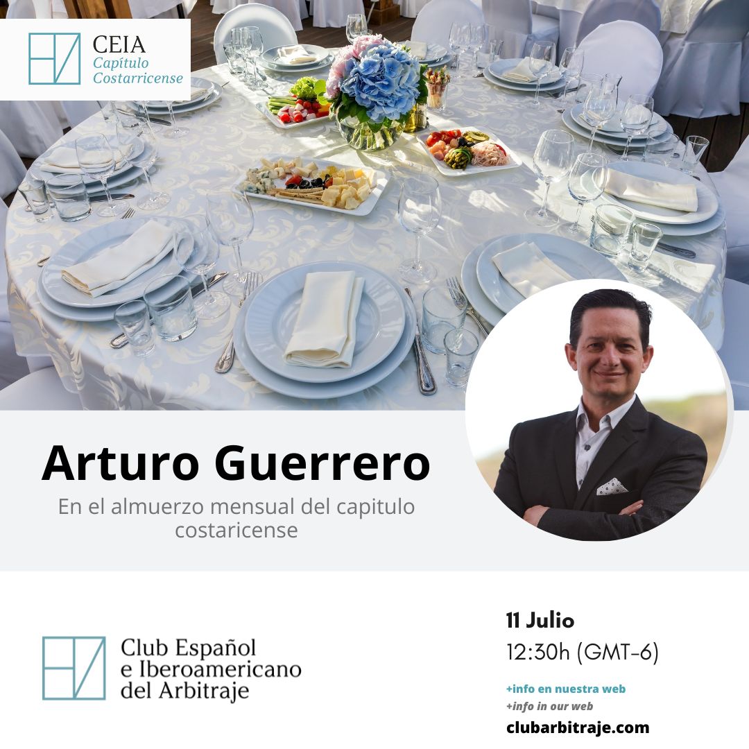 El próximo almuerzo organizado por el Capítulo de Costa Rica del CEIA se celebrará mañana. En esta ocasión, estará a cargo de Arturo Guerrero.

📅 11 de julio de 2025
🕛 12:30 h
📍 Restaurante Chancay