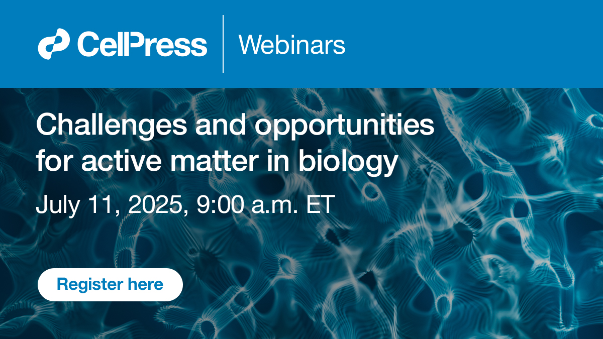 Tomorrow! Biology inspires physics. Physics explains biology.
Join us for a live panel on active matter, systems that use energy to move, organize &amp; evolve.
July 11, 9:00 am ET. Free + recording.
hubs.ly/Q03wpmc80