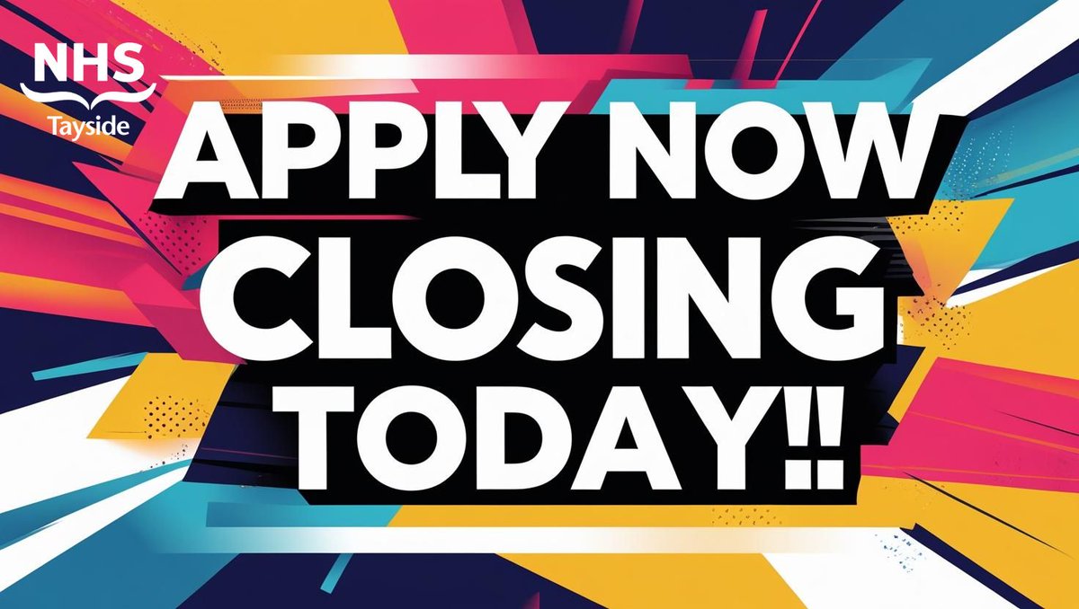 ⏰ Deadline TODAY! ⏰

Don’t miss your chance to apply for NHS Tayside roles: 

✨ Nurse Specialists 
✨ICU Nurses
✨Advanced Practitioners
✨Dietitians
✨Porters &amp; more!

Apply NOW 👉 jobs.scot.nhs.uk 

#NHSJobs #LastChance #Healthcare