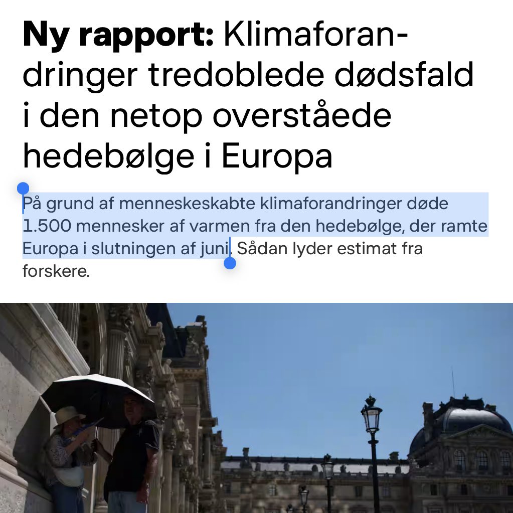 Hvis 3 Boeing 747 styrtede ned pga menneskelig ligegyldighed…

Tror I så ALLE politikere havde råbt og skreget !?

1.500 mennesker døde forleden pga menneskeskabte klimaforandringer. Altså… pga ligegyldighed!

Nogen der ka høre #dkpol nu?