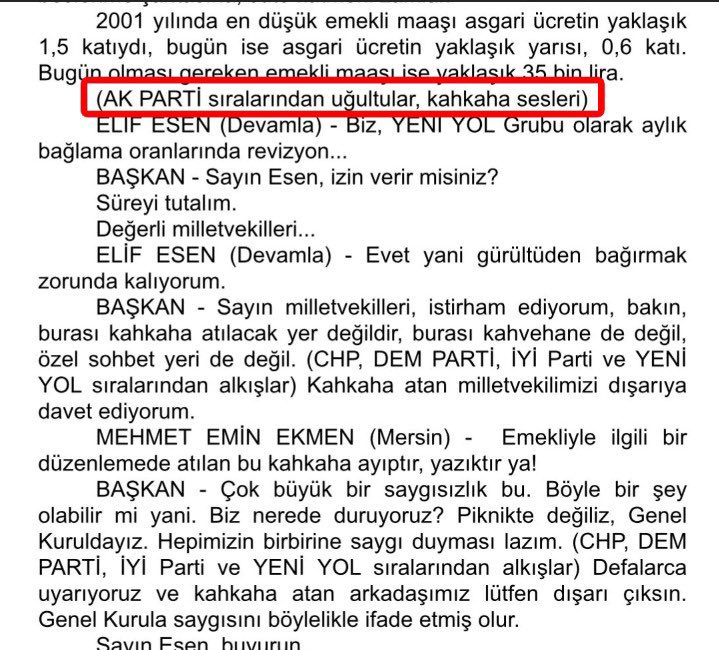 elifesendeva's tweet photo. Emeklinin maaşı 35 Bin TL olsun diyince atılan kahkahaların geçtiği meclis tutanağı ‼️ https://t.co/TzjQU0zWpI
