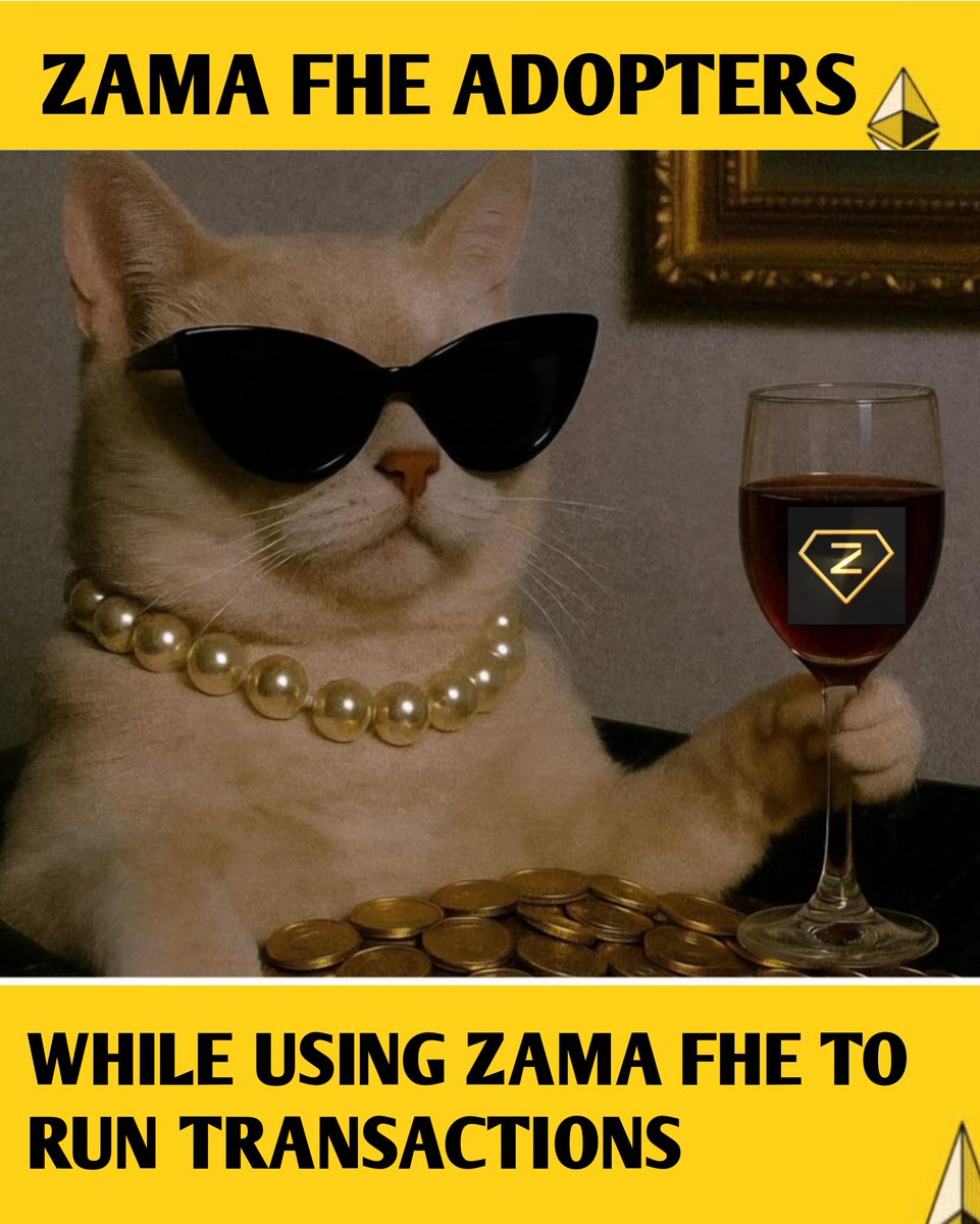 estherbanj24555's tweet image. Zama FHE adopters, is this you? 🍷
This is the vibe when your transactions are fully encrypted and confidential. Stay cool, stay private.
#ZamaCreatorProgram @zama_fhe
#FullyHomomorphicEncryption #CryptoSecurity #DeFi