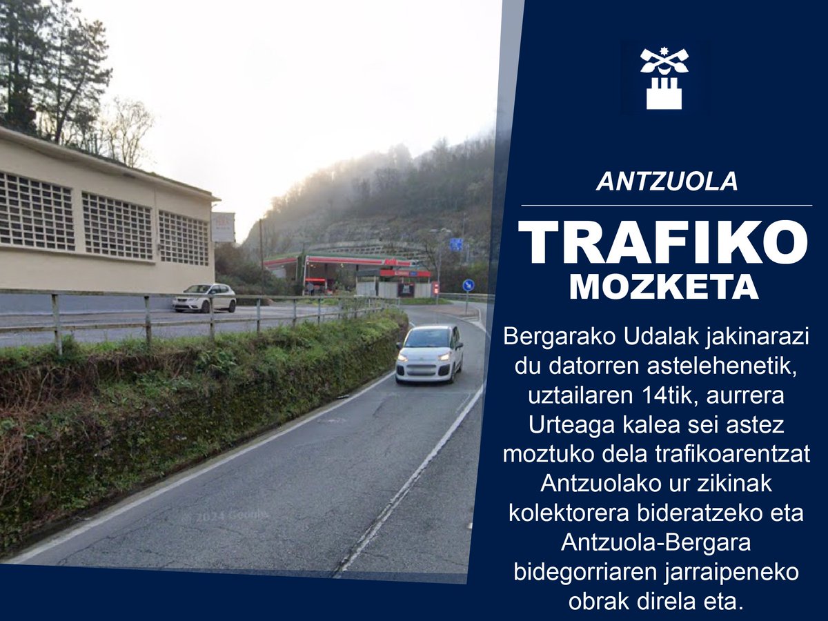 🚗🚫 Datorren astelehenetik, uztailaren 14tik, aurrera Urteaga kalea sei astez moztuko da trafikoarentzat Antzuolako ur zikinak kolektorera bideratzeko eta Antzuola-Bergara bidegorriaren jarraipeneko obrak direla eta.

🔗 bergara.eus/eu/node/20825

#Bergara #IzanBiziEkin