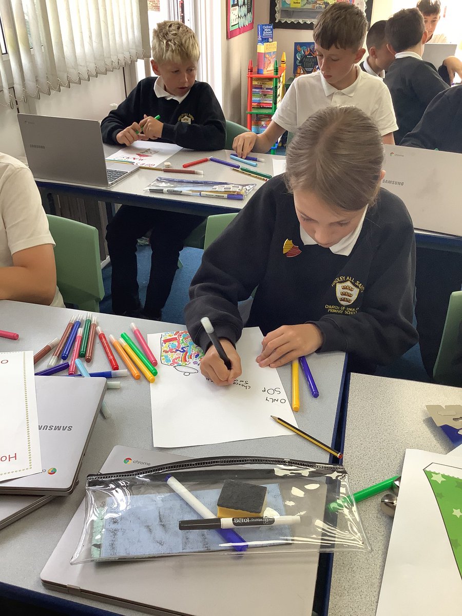 We have started to make posters and bunting ready for Community Day tomorrow. 🚩👍🏼