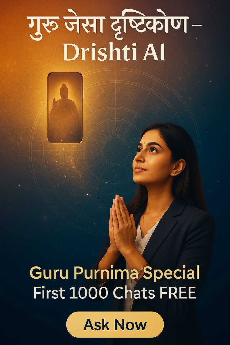 Ask now 👉 drishtiai.astrologeryogendra.in/?utm_source=so…

.
.
.
.
#GuruPurnima #DigitalGuru #DrishtiAI #SanatanWisdom #AIastrology #IndianSpirituality #FreeChat #LifeClarity #VedicInsight #ReelsIndia