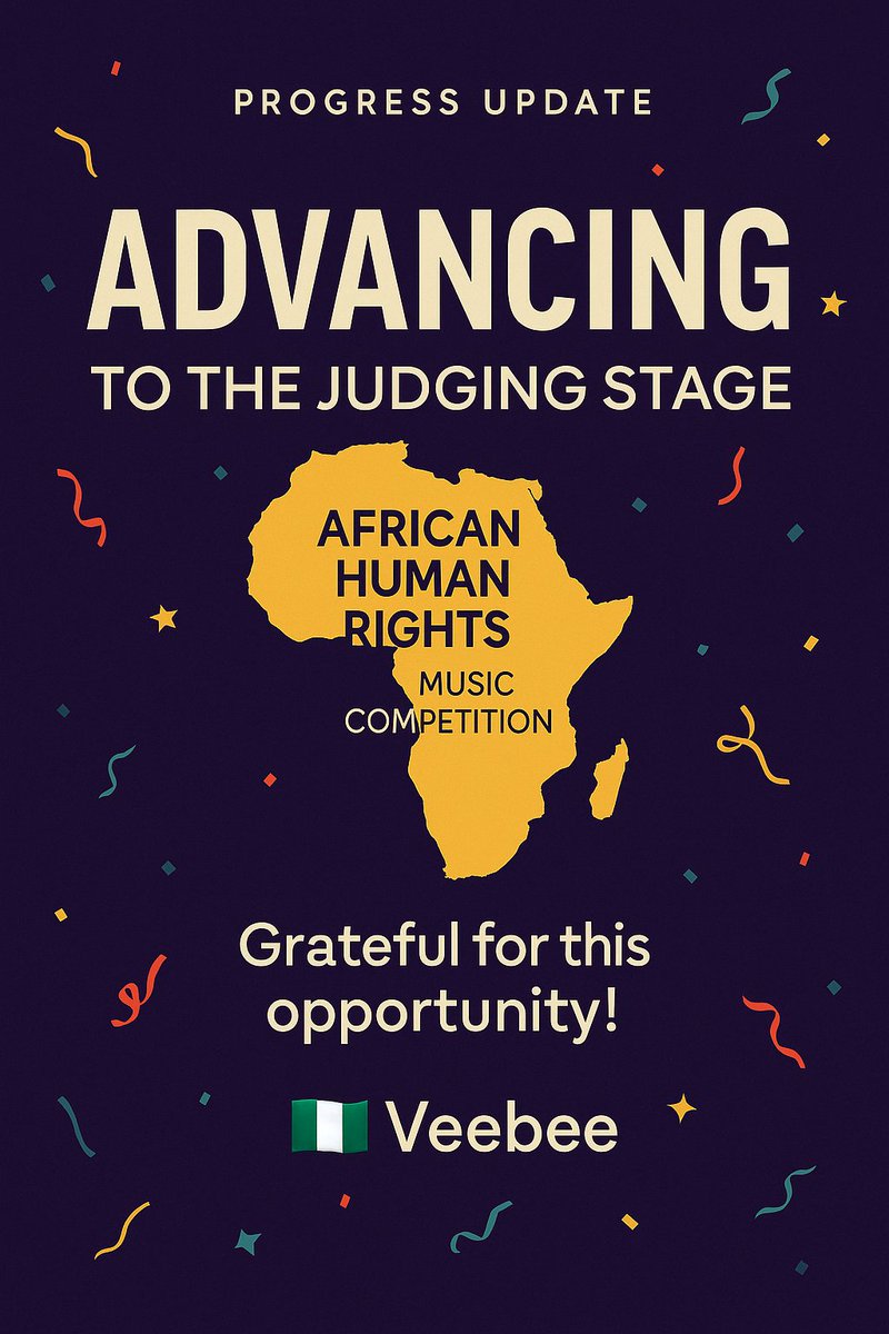 Veebee565731891's tweet photo. Just got word — my song’s been selected for the African Human Rights Music Competition 🎵✊🏽
Grateful to use my voice for change.
Win or not, this is a win for every soul I represent.
#VeebeeToTheWorld #LetMeNow #AfroSoul #HumanRightsMusic https://t.co/ImC5XwYdfh