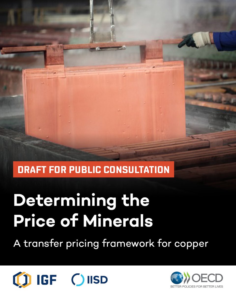 IGF Mining (@igfmining) on Twitter photo 📝 CONTRIBUTE to our copper pricing toolkit
With <a href="/OECDtax/">OECD Tax</a>, we released a draft copper pricing toolkit looking at primary economic factors influencing its pricing to help resource-rich countries tackle transfer pricing issues. 
Contribute before Sept 5 👉 igfmining.org/resource/deter… 📝 CONTRIBUTE to our copper pricing toolkit
With <a href="/OECDtax/">OECD Tax</a>, we released a draft copper pricing toolkit looking at primary economic factors influencing its pricing to help resource-rich countries tackle transfer pricing issues. 
Contribute before Sept 5 👉 igfmining.org/resource/deter…