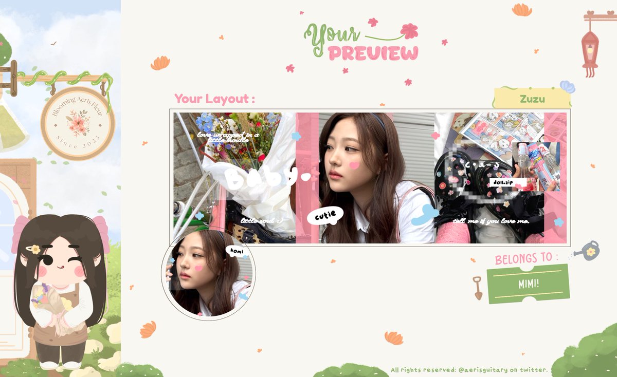 aerisguitary's tweet image. Any interaction will be appreciated 🌸🌼

Hayieee! Akhirnya aku membawa anak baru lagiyyy &amp;gt;__&amp;lt; kenalin namanya zuzu dan poppy! 💓

Tolong sayangin anak-anak lucuku ini yaah 🥺🫶🏻

Layout ningning dan karinanya ufs yaaah! Boleh cek alt kalau mau jemputttt 😍

#zonauang #zonaba