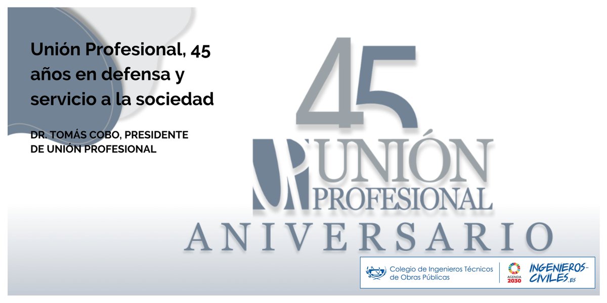 Celebramos los 45 años de @uprofesional con un texto firmado por su Presidente, el Dr. Tomás Cobo. Un hito de las #profesiones colegiadas de las que forma parte el Colegio de Ingenieros Técnicos de #ObrasPúblicas. 

ow.ly/W0U050WntZu

#SoyCITOP