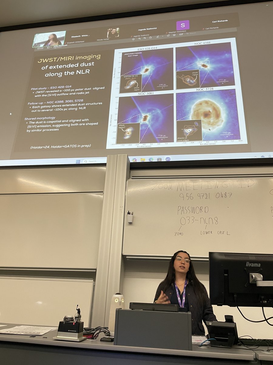 <a href="/UniofNewcastle/">Newcastle University</a> <a href="/NAM25_Durham/">NAM 2025 Durham</a> <a href="/astro_fawcett/">Dr Vicky Fawcett</a> <a href="/astro_sario/">David Rosario</a> <a href="/blackholephd/">Houda Haidar</a> talking about JWST imaging of extended dust in nearby AGN 🌌
