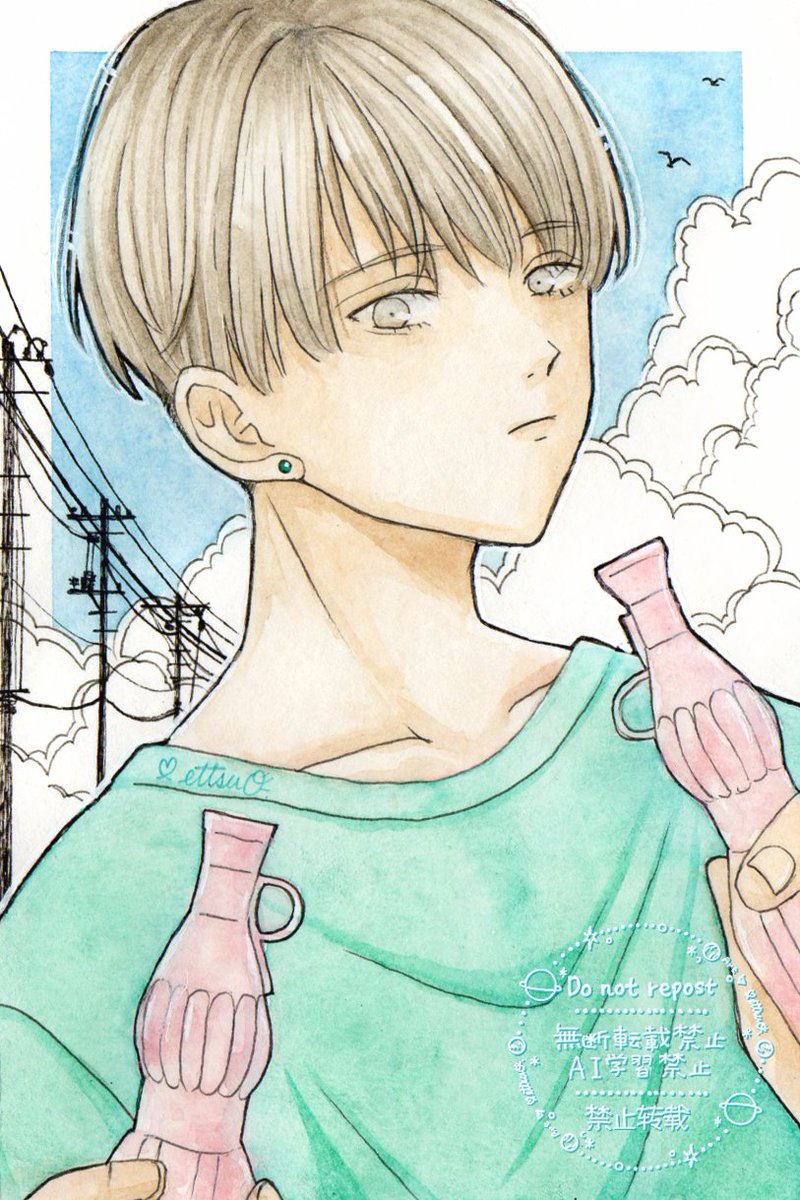 mettsuo's tweet image. 半分こ
#透明水彩 #アナログ絵