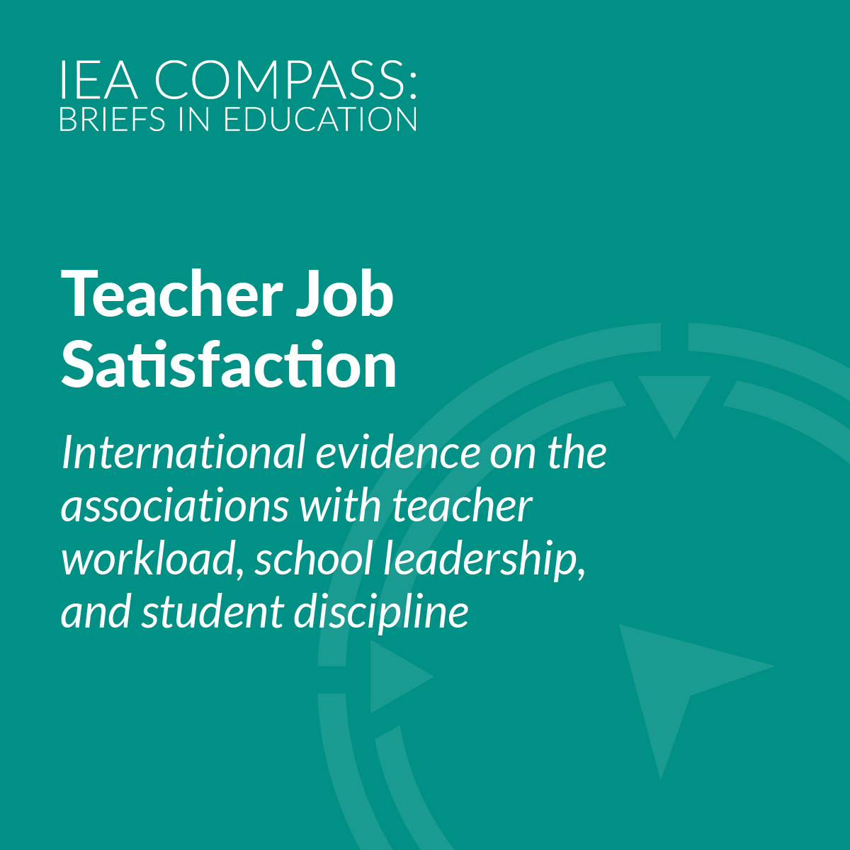iea_education's tweet image. 🧭A new IEA Compass: Brief in Education has launched today!
Authored in collaboration with @eduint, this edition in the series discusses how school-working conditions, school leadership, student discipline, and workload impact teacher job satisfaction using data from #TIMSS2019.…