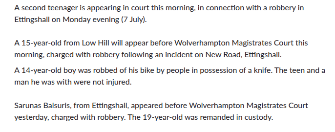 crochetjenny's tweet image. Second teen charged over #Ettingshall robbery    
westmidlands.police.uk/news/west-midl…