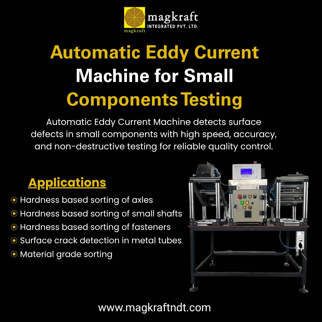 Magkraftndtmpi's tweet image. Automatic Eddy Current machine ensures fast, accurate, and non-destructive testing of small components. 
#magkraftndt #automaticmaterialsortingmachine #automatedsorting #eddycurrenttestingmachine #demagnetizermachine #magnefluxmachine #demagnetizermachine #mpimachine