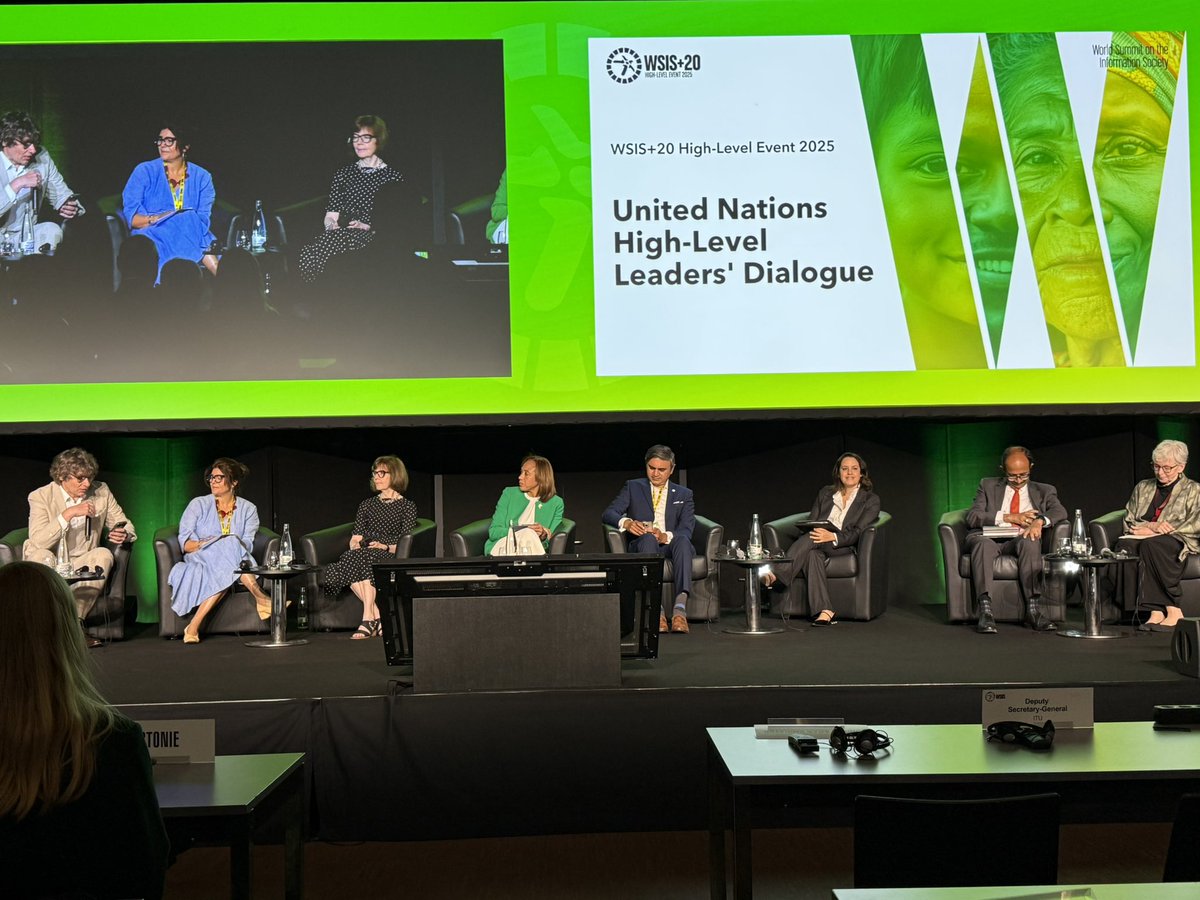 diplomirko's tweet image. United Nations High-Level Leaders Dialogue at #WSIS Event in Geneva has started. 14 UN leaders including #UNJSPF Chief Executive Rosemarie McClean discussing good use of emerging technologies.