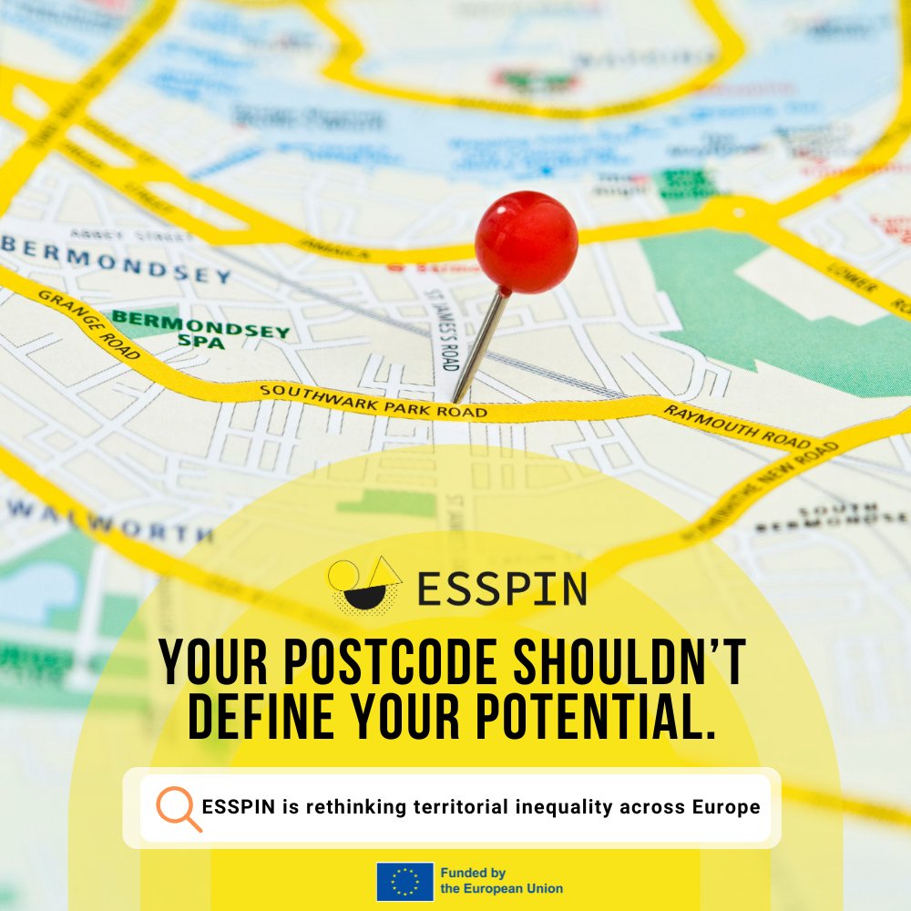 ESSPIN (@esspinproject) on Twitter photo "Your postcode shouldn’t define your potential."
#ESSPIN works with 13 EU regions to tackle territorial inequalities affecting youth.
By promoting social & circular economy pathways, we help turn local challenges into inclusive opportunities.
👉 esspinhorizon.eu "Your postcode shouldn’t define your potential."
#ESSPIN works with 13 EU regions to tackle territorial inequalities affecting youth.
By promoting social & circular economy pathways, we help turn local challenges into inclusive opportunities.
👉 esspinhorizon.eu