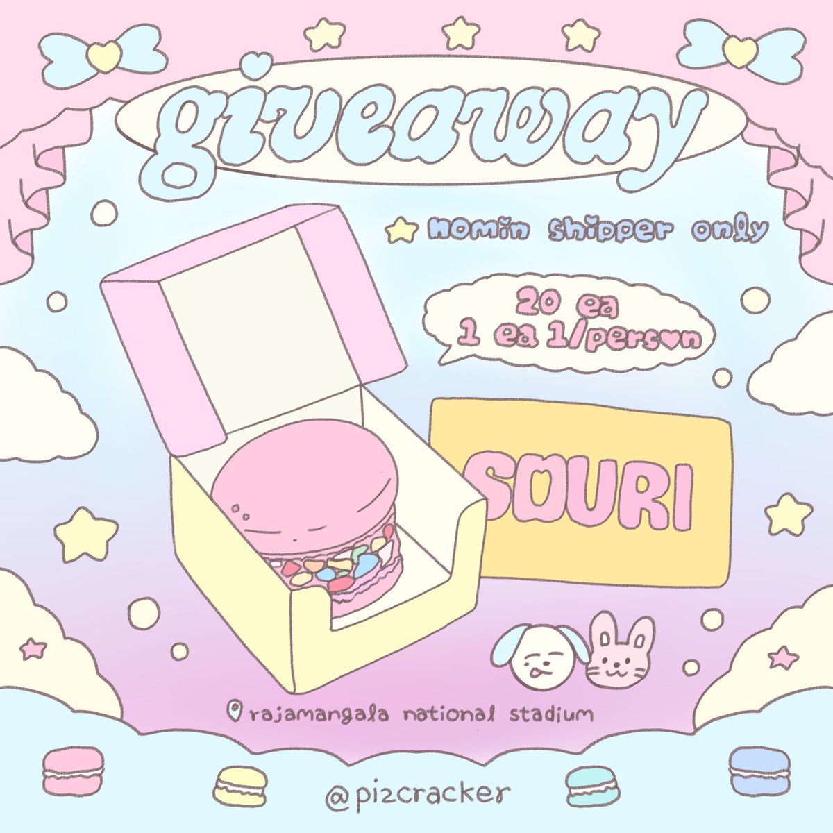 pizcracker's tweet photo. 𝗉𝗅𝗌 𝗄𝗂𝗇𝖽𝗅𝗒 𝗋𝗍  ◡̈ ෆ 

౨ৎ 𝗌𝗉𝖾𝖼𝗂𝖺𝗅 𝖿𝗈𝗋 𝗇𝗈𝗆𝗂𝗇 𝗌𝗁𝗂𝗉𝗉𝖾𝗋 🐶🐰 ‹𝟹

 𐙚 ˚𝖲𝗈𝗎𝗋𝗂 𝗆𝖺𝖼𝖺𝗋𝗈𝗇 𝟤𝟢 𝖾𝖺 𐙚

𝗆𝗈𝗋𝖾 𝖽𝖾𝗍𝖺𝗂𝗅𝗌 𝗂𝗇 𝗍𝗁𝖾 𝗆𝖾𝗇𝗍𝗂𝗈𝗇 ⋆୨୧˚ 

#THEDREAMSHOW4_in_BKK
#NCTDREAM_THEDREAMSHOW4_BANGKOK https://t.co/PQMVMw8E7N
