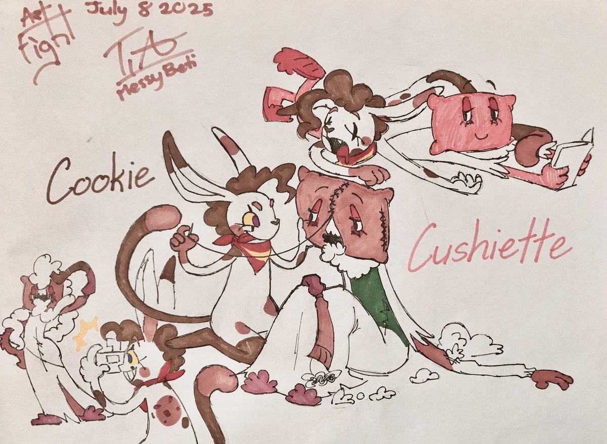 VeryBerryTired's tweet image. #artfightattack for @notputtingnumbr
it may look incomplete (description in artfight website) but I hope you like their interactions! 🥹
#artfight #artfight2025 #teamfossils #revengeattack #art #drawing #sketch
