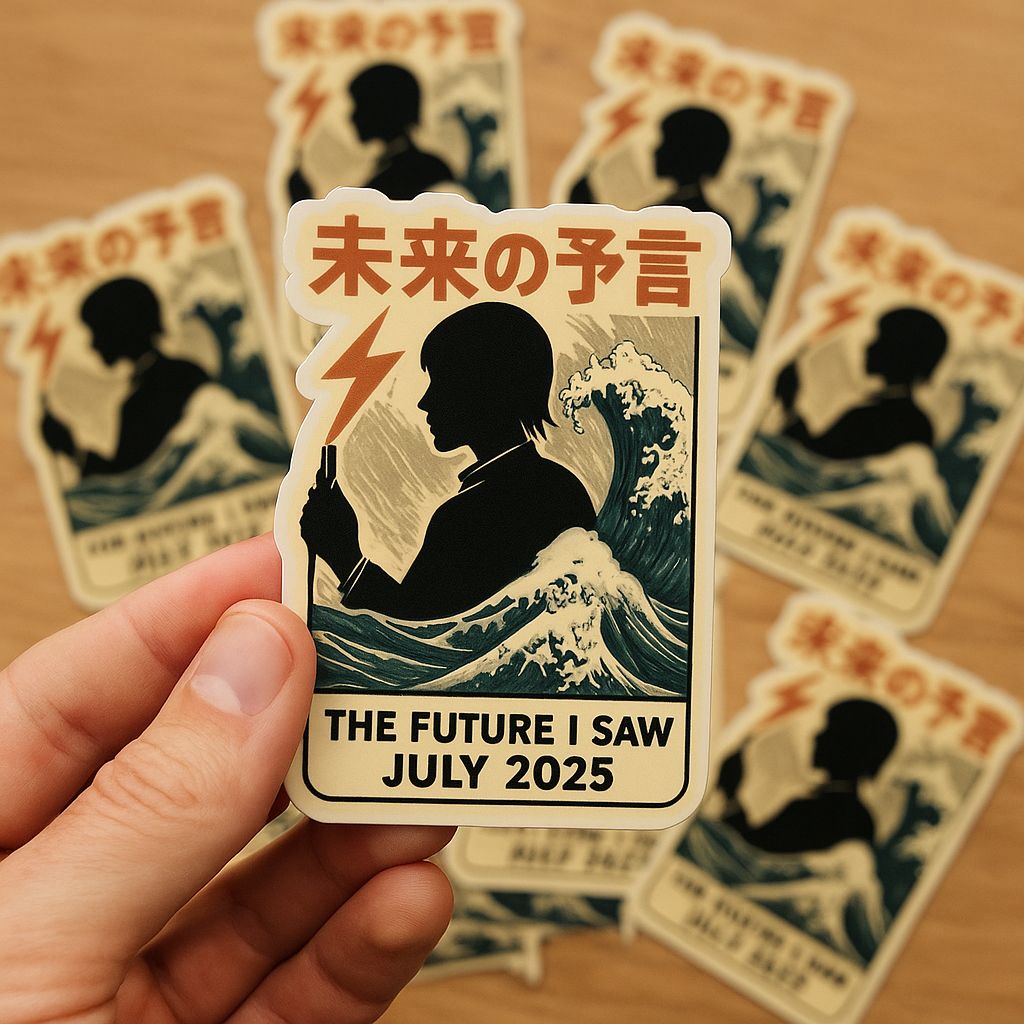 📚 Based on a 1999 manga by Ryo Tatsuki.
☁️ A dream. A warning. A date: July 5, 2025.
People believed it. Tourists backed out. TikTok fed the flame.

This design turns that cultural glitch into art.
#StickerDrop: redbubble.com/shop/ap/171128…

#ComicProphecy #TheFutureISaw #HotDropCo
