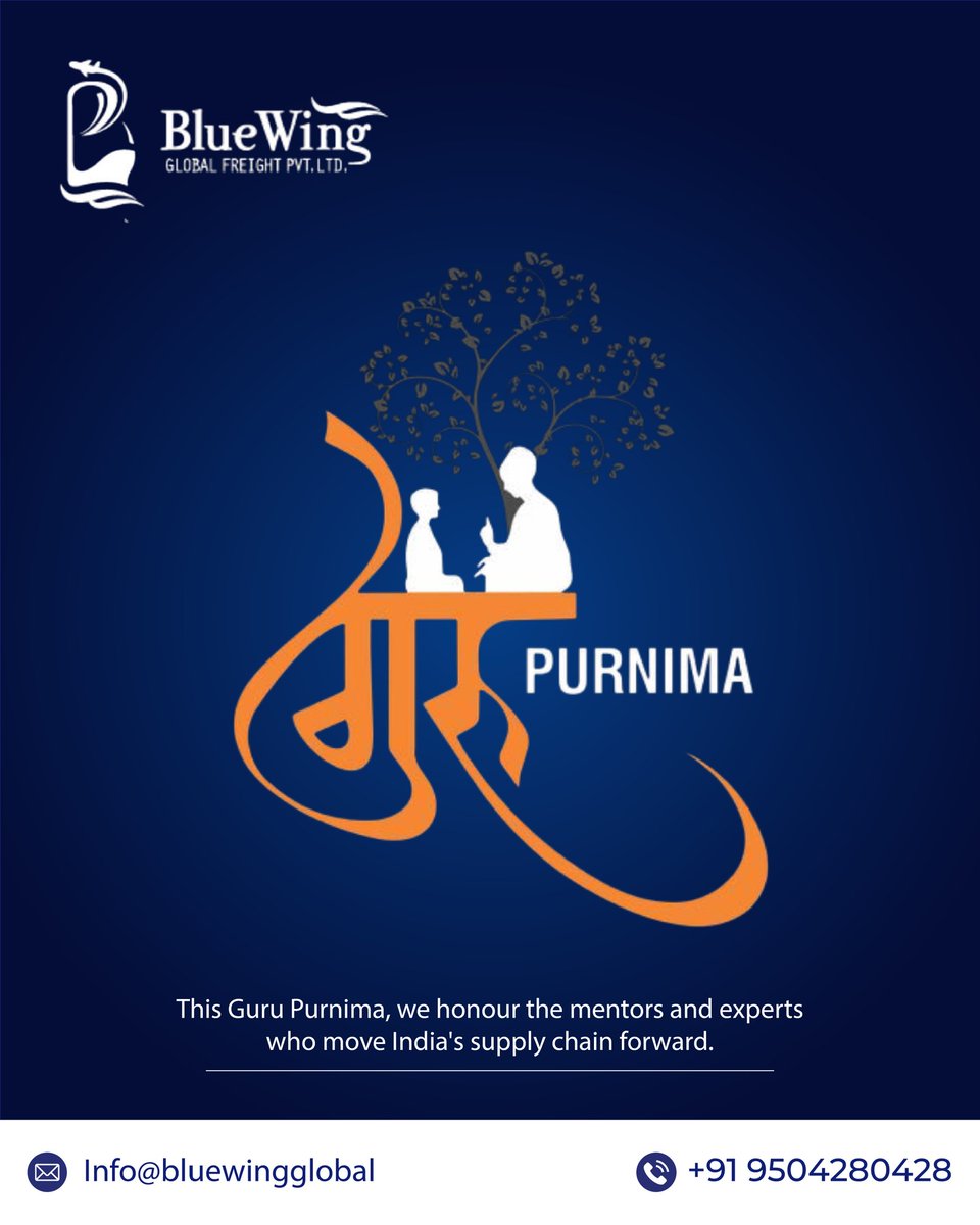 bluewingglobal's tweet image. On Guru Purnima, we honour the mentors guiding our logistics journey. Every successful shipment carries wisdom passed down by leaders.

#indianlogistics #logistics2025 #shipment