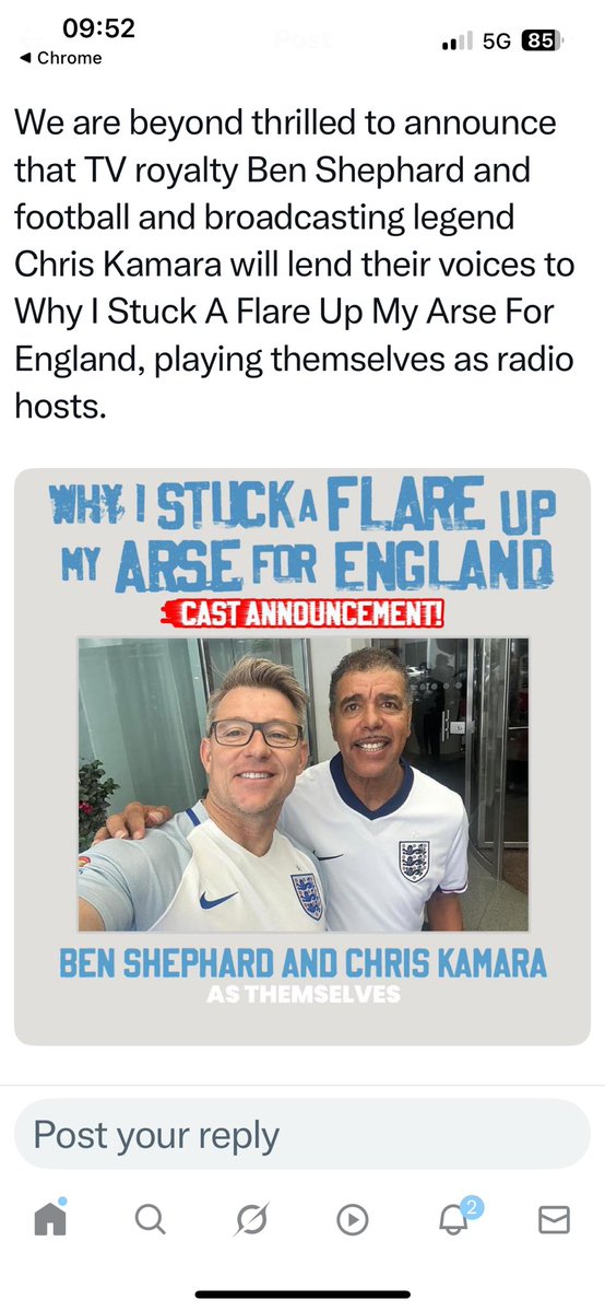 chris_kammy's tweet image. Me & @benshephard will be performing at the Edinburgh Fringe 🥳 well, our voices will be 🗣️in the @bumflareplay doing our bit to help the cast to raise awareness & much needed funds for CALM Campaign Against Living Miserably @theCALMzone