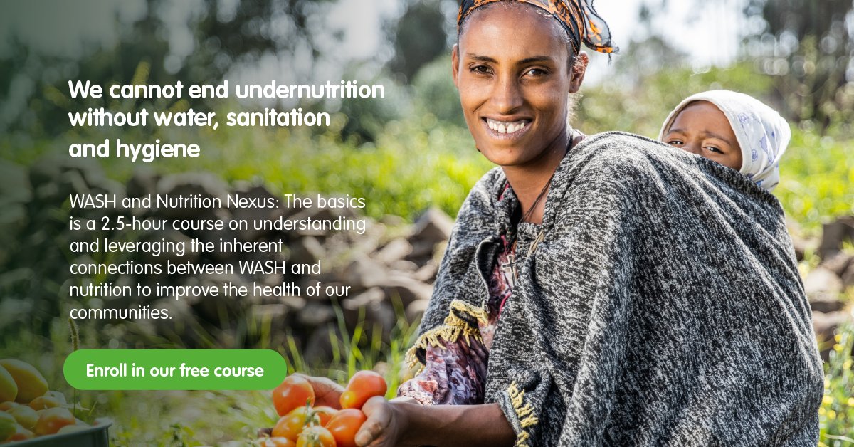 We cannot end undernutrition without improved water, sanitation, and hygiene services. Deepen your understanding of the issue and contribute to solutions by enrolling in our online course: washsystemsacademy.org/mod/page/view.… <a href="/FMoHealth/">Ministry of Health ETHIOPIA</a>, <a href="/HItefa/">Habtamu Itefa Geleta, PhD</a>