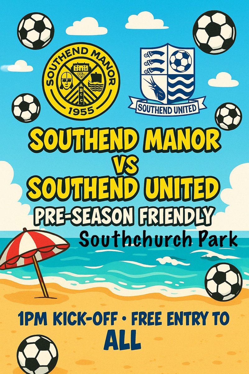 Planning a trip to the seaside on Saturday? Why not catch a game of football too (ground is 5 minutes from the beach 🏖️)

Going to be some very exciting young players on display ⚽️ #Southend #Community