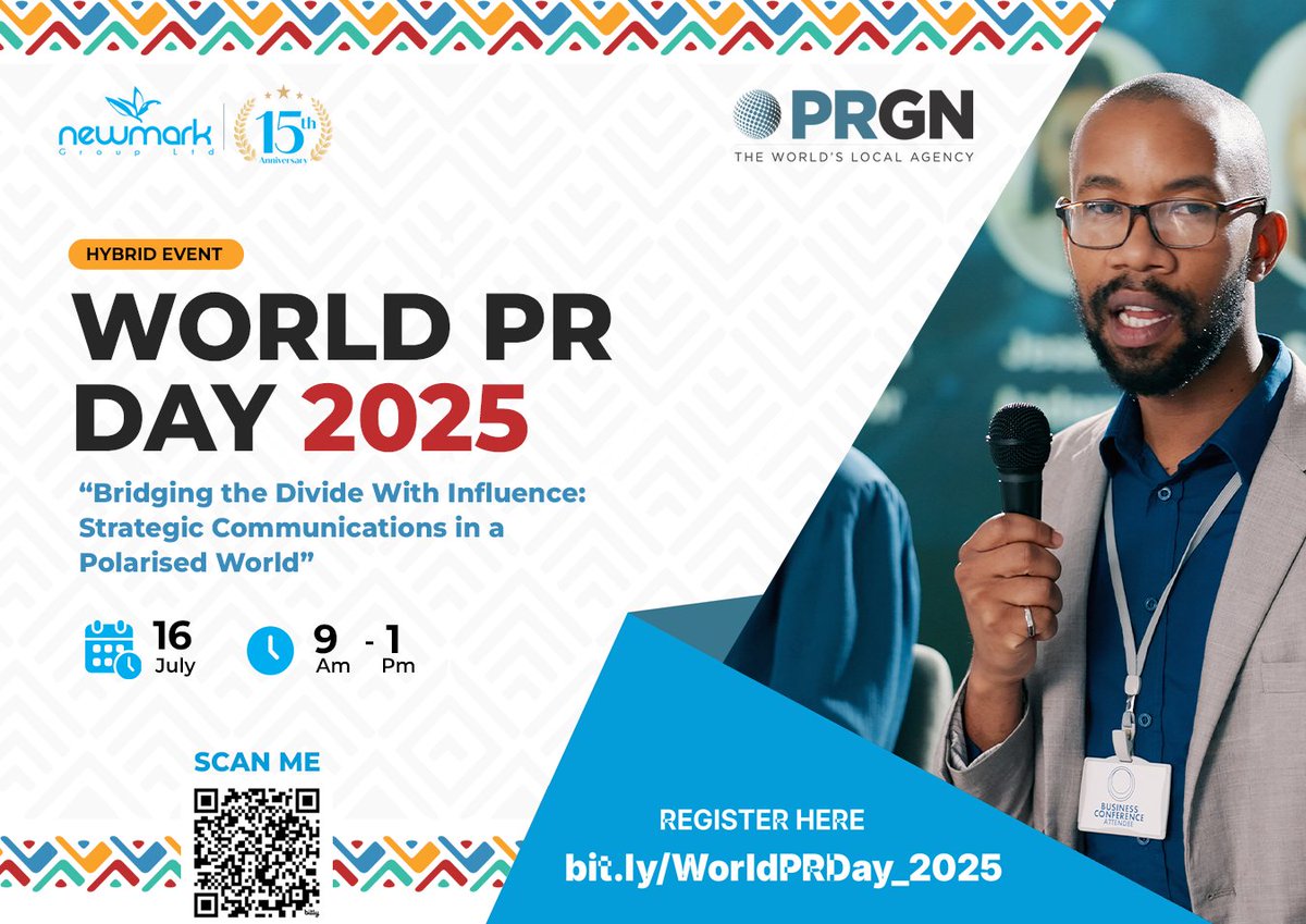 The world isn’t just listening - it’s responding. In today’s polarised world, PR must build bridges. Join #TheNewmarkGroup &amp; <a href="/PRGN/">PR Global Network</a> for a powerful #WorldPRDay2025 event on trust, influence &amp; strategic communication. 🗓️ July 16 | 📷 9AM WAT  📷 #WPRD2025
