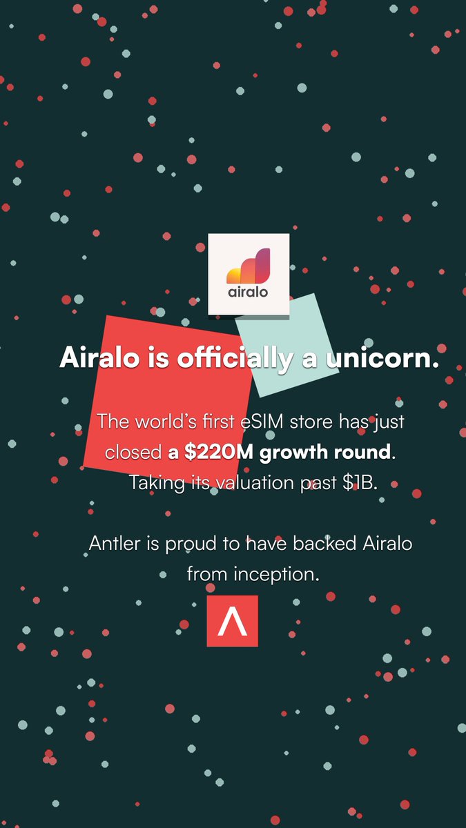 We are thrilled that <a href="/airalocom/">Airalo eSIM Store</a>  one of Antler’s earliest portfolio companies, has officially joined the unicorn club 🚀

Founder Ahmet Bahadir Ozdemir came through Antler’s residency in 2019 — and today Airalo has announced a new $220m investment, valuing Airalo at over $1