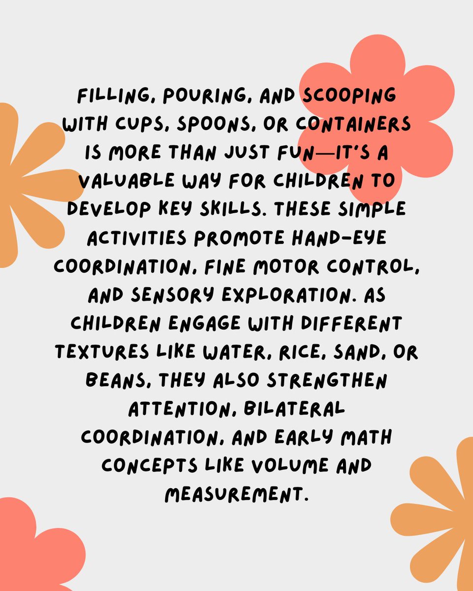 nctherapyuk's tweet image. Filling, pouring, and scooping = hands-on learning magic! 🥣 Great for fine motor skills, hand-eye coordination, and sensory play. A simple but powerful OT activity!

 #PediatricOT #SensoryPlay #FineMotorDevelopment #OTForKids