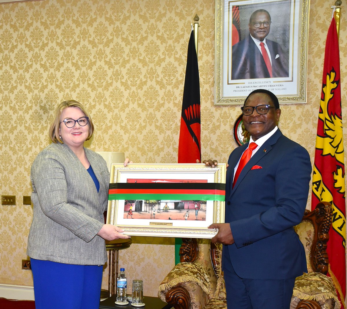 My farewell courtesy call with President Chakwera was bittersweet as I prepare to depart Malawi. It has been an honor to live &amp; work here these past 3 years. I am proud of our work to strengthen U.S.-Malawi relations. – Chargé Diaz 
#USAinMalawi #Pachibale