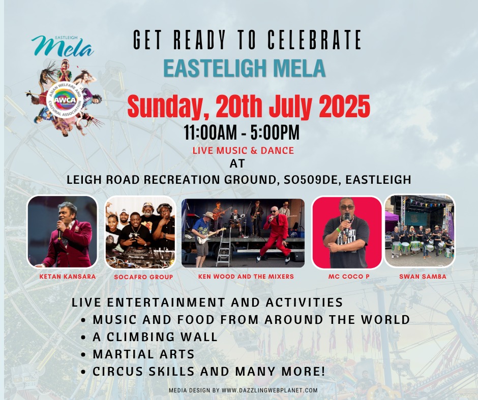 🥳1 WEEK TO GO UNTIL EASTLEIGH MELA 🥳
📅Sunday 20th July
🕚11am-5pm
📍Leigh Road Recreation Ground
🎶You can expect live entertainment, music, and food from around the world!
😄This is an event not to be missed!
visiteastleigh.co.uk/events/eastlei…