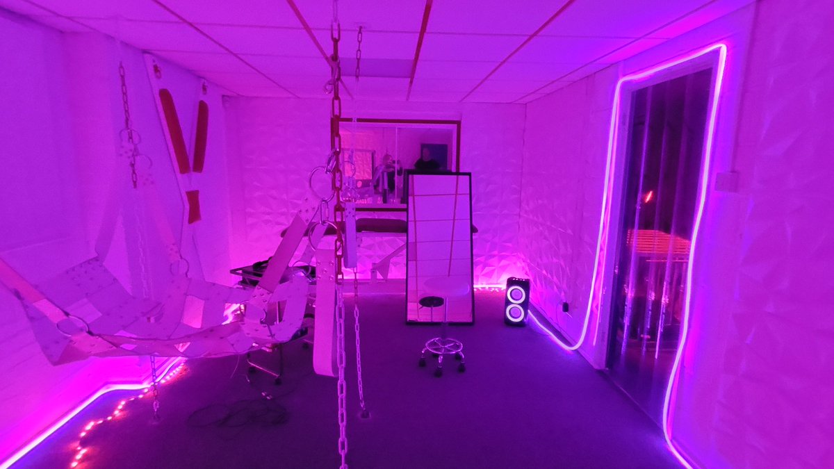 What do you think of our new rope lights in the dungeon?! 

We can't decide if to run them along the floor or have them up against the ceiling. 

What do you think?