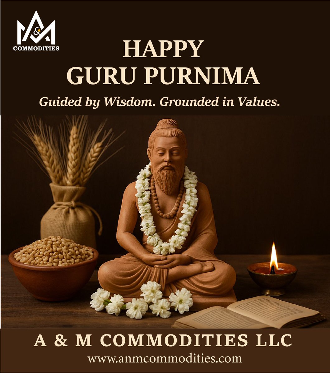 🌕 This #GuruPurnima, we honor the wisdom that fuels our journey—from mentors to market insights.

At A &amp; M Commodities, we stay rooted in quality, innovation, and values.

🙏 Grateful to all who guide us.

🌐 anmcommodities.com
#AgriTrade #GlobalBusiness #AMCommodities